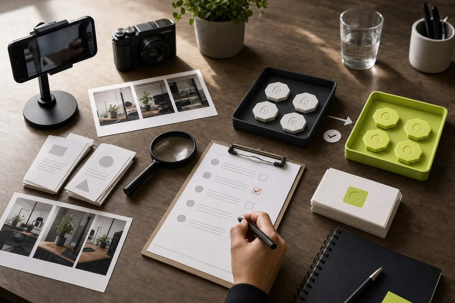 Worktable illustrating evidence submission, staff review, and Growth reward release