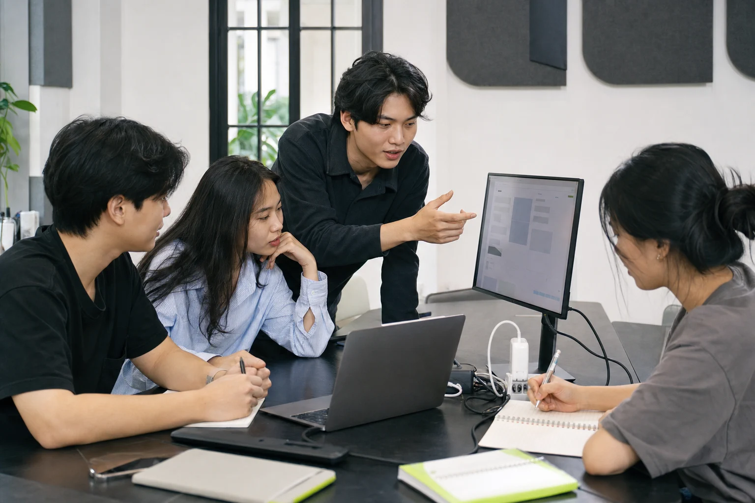 Nhóm sinh viên Việt Nam cùng vận hành một dự án số trong không gian học tập